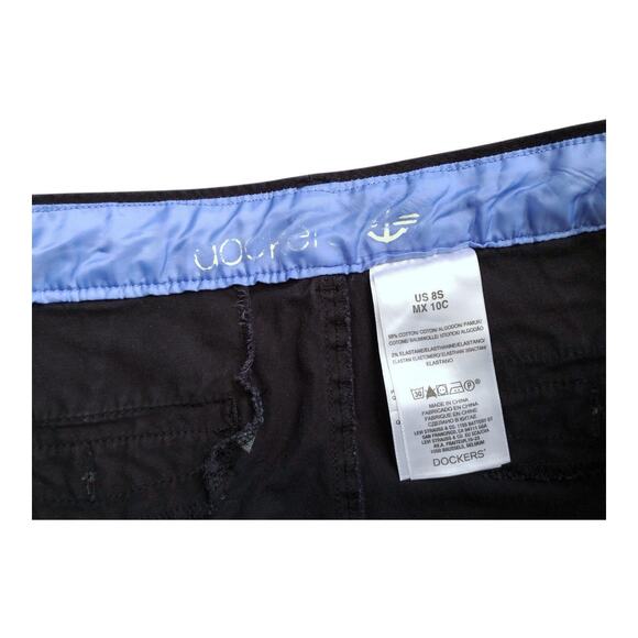 DOCKERS Womens Size 8 Short Black Flat Front Career Work Chino Pants 29" Inseam - Picture 5 of 5